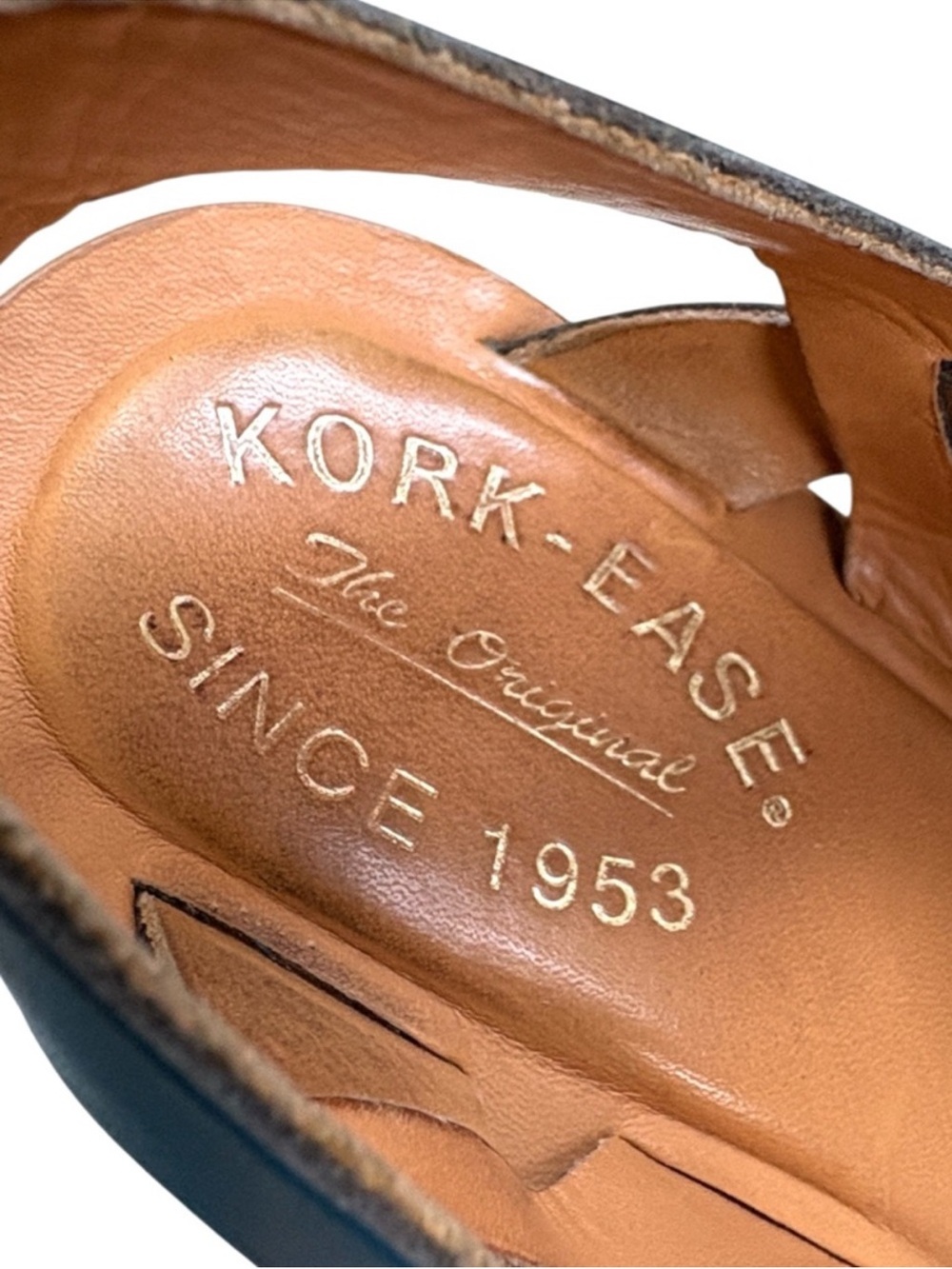 Kork-Ease Leather Wedge Sandals Blue Women’s Size 7 EUC - Picture 3 of 7